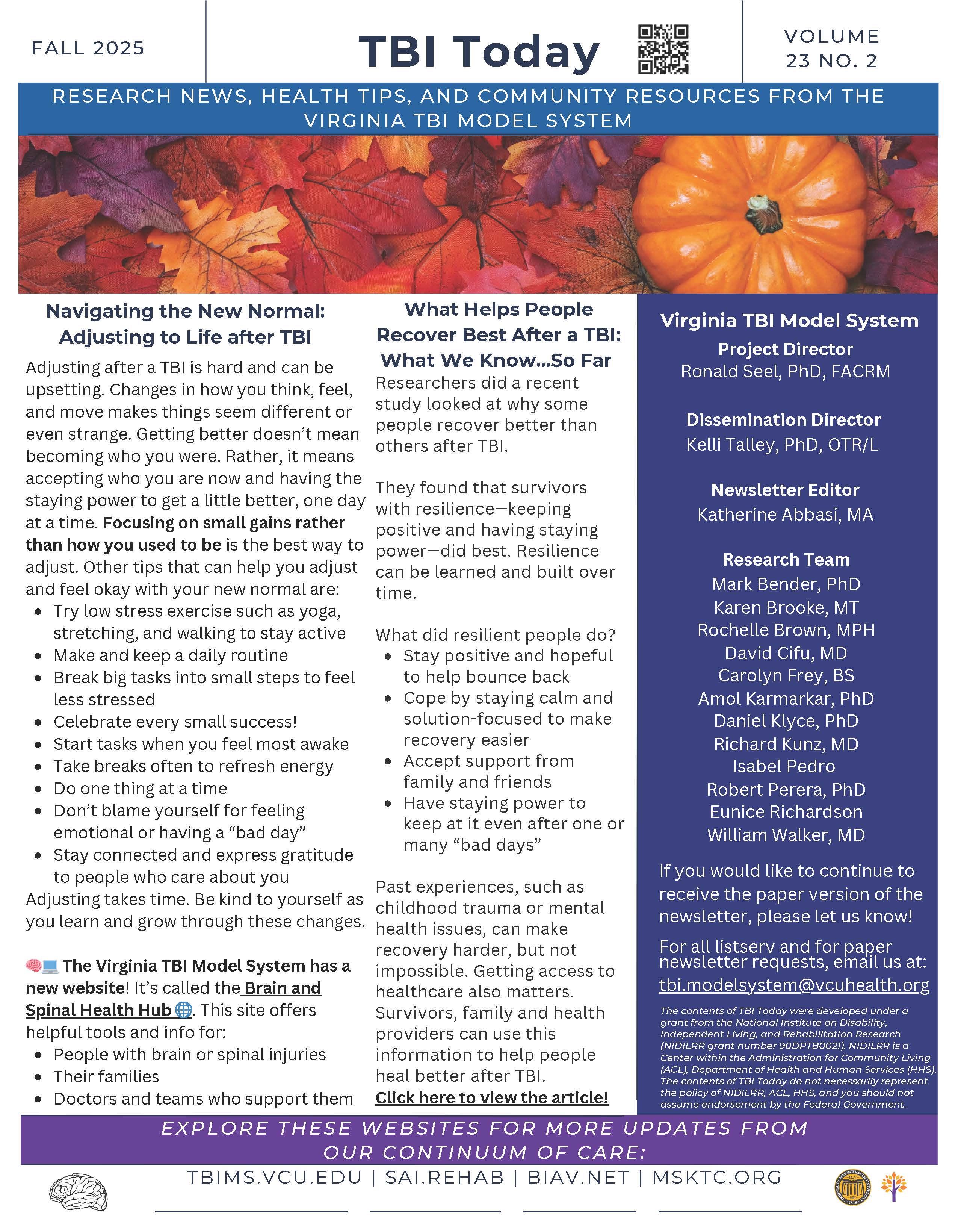 First page of the TBI Today newsletter