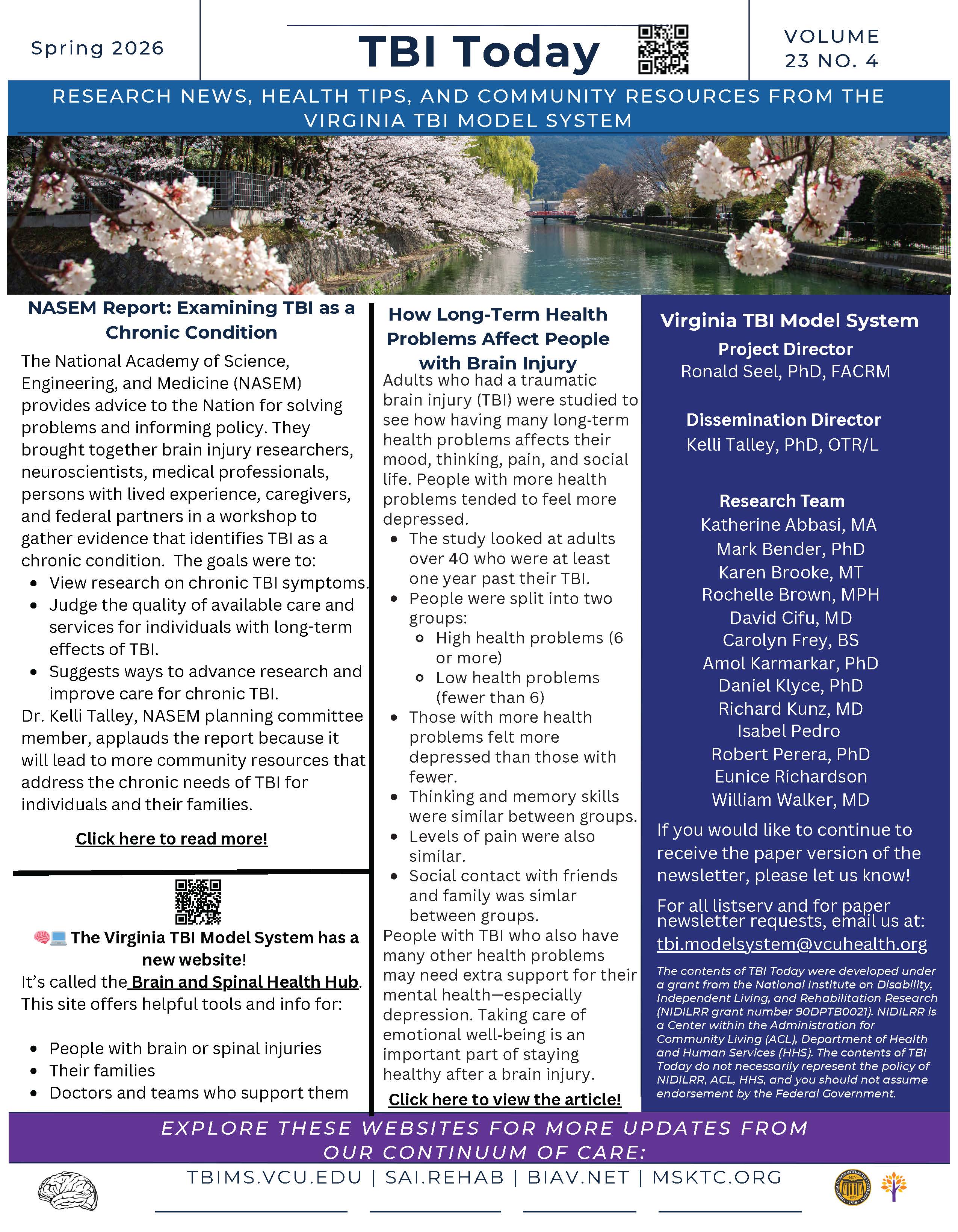 First page of TBI Today Newsletter